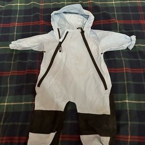 Light blue muddy buddy rain suit